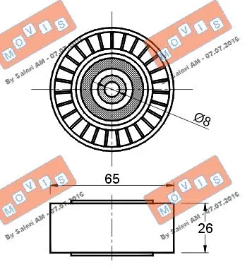 Deflection/Guide Pulley, V-ribbed belt