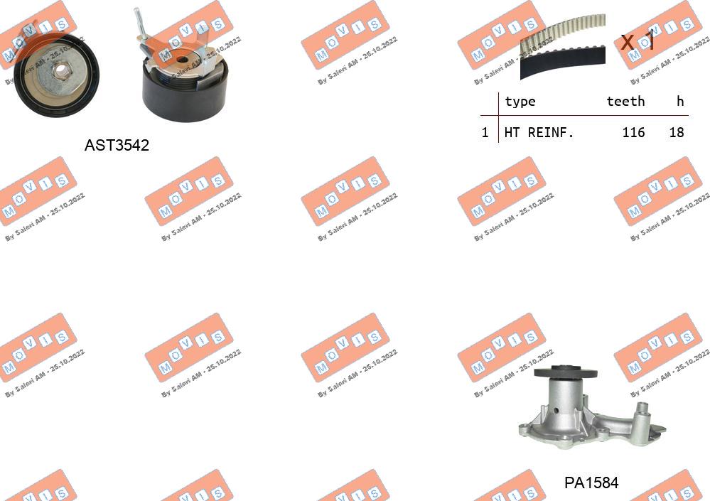 Water Pump & Timing Belt Kit (ASTK1163PA)