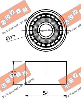 Deflection/Guide Pulley, V-ribbed belt