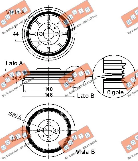 Belt Pulley, crankshaft