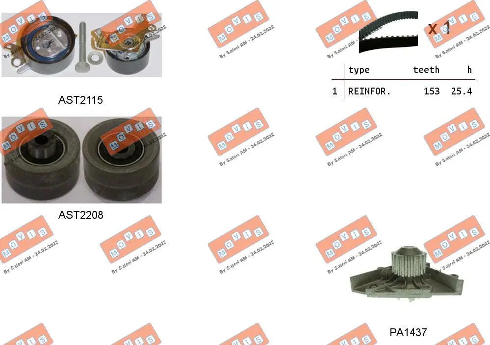 Water Pump & Timing Belt Kit (ASTK0948PA)