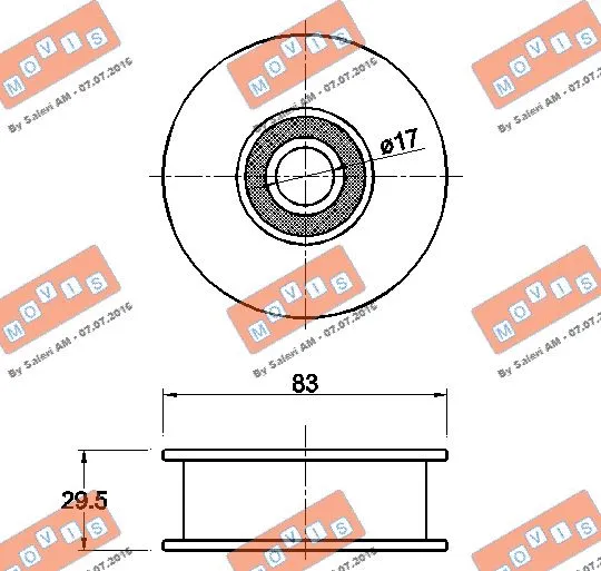 Deflection/Guide Pulley, V-ribbed belt