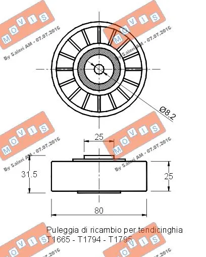 Deflection/Guide Pulley, V-ribbed belt
