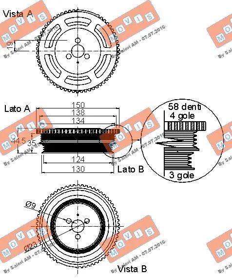 Belt Pulley, crankshaft