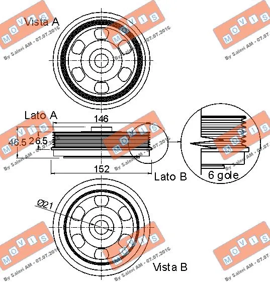 Belt Pulley, crankshaft
