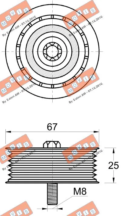 Deflection/Guide Pulley, V-ribbed belt