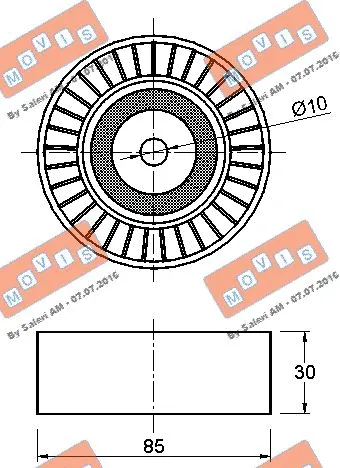 Deflection/Guide Pulley, V-ribbed belt