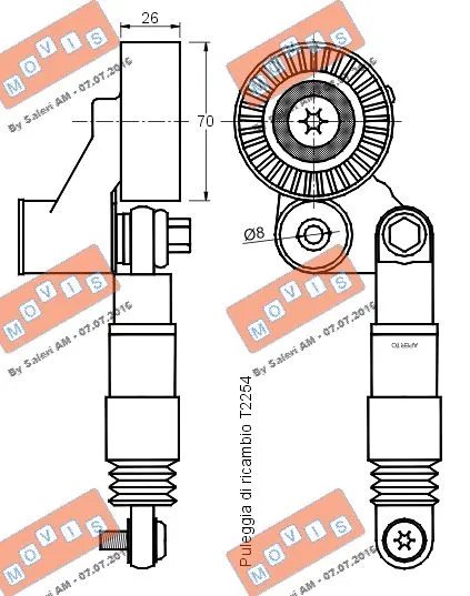 Belt Tensioner, V-ribbed belt