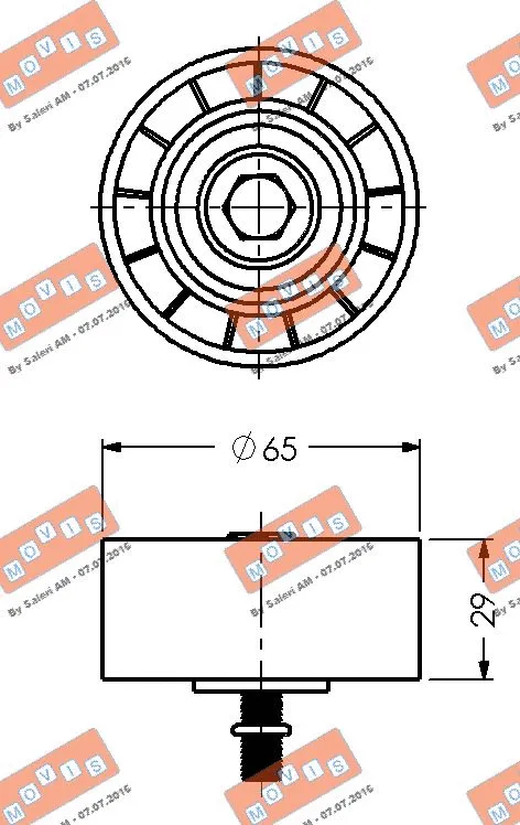 Deflection/Guide Pulley, V-ribbed belt