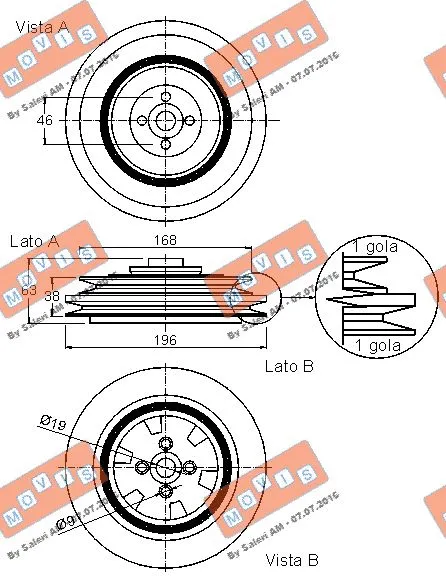 Belt Pulley, crankshaft