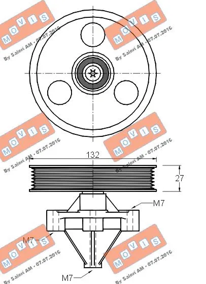 Deflection/Guide Pulley, V-ribbed belt