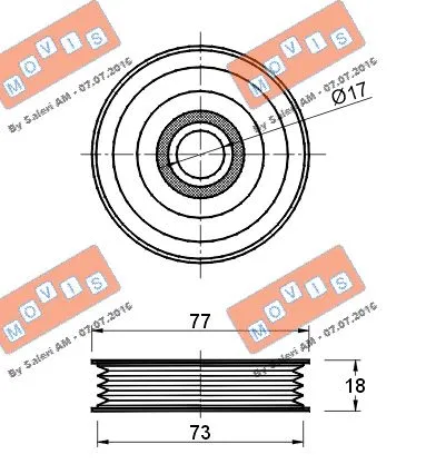 Deflection/Guide Pulley, V-ribbed belt