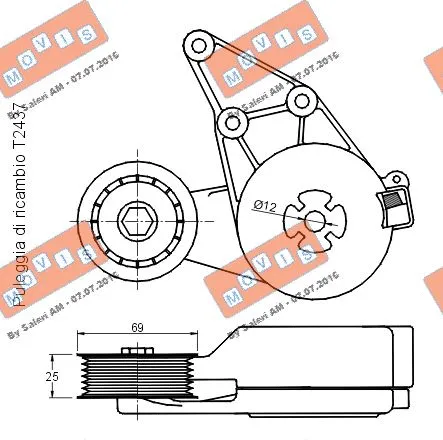 Belt Tensioner, V-ribbed belt