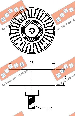 Deflection/Guide Pulley, V-ribbed belt