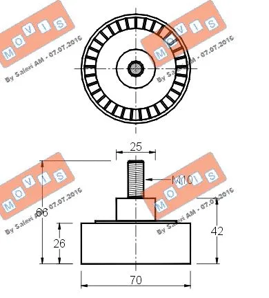 Deflection/Guide Pulley, V-ribbed belt