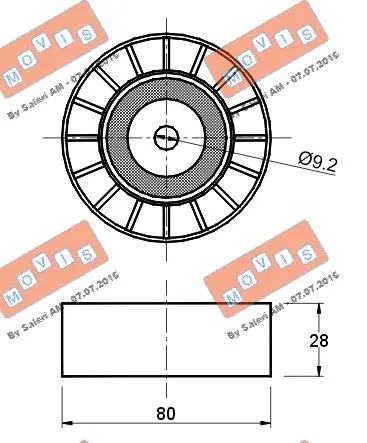 Deflection/Guide Pulley, V-ribbed belt