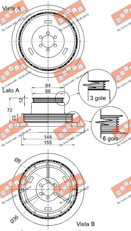 Belt Pulley, crankshaft