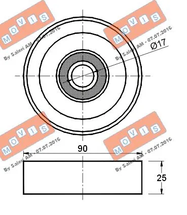 Deflection/Guide Pulley, V-ribbed belt