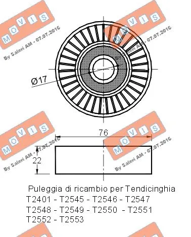 Deflection/Guide Pulley, V-ribbed belt