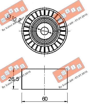 Deflection/Guide Pulley, V-ribbed belt