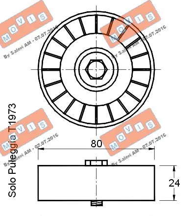 Deflection/Guide Pulley, V-ribbed belt