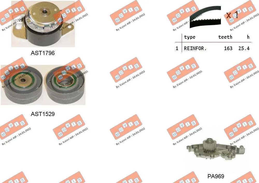 Water Pump & Timing Belt Kit (ASTK0905PA)