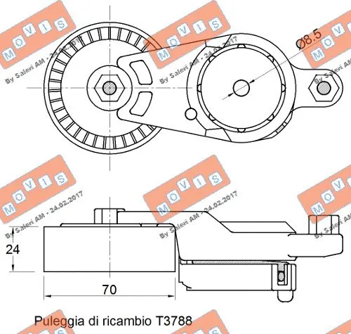 Tensioner Pulley, V-ribbed belt