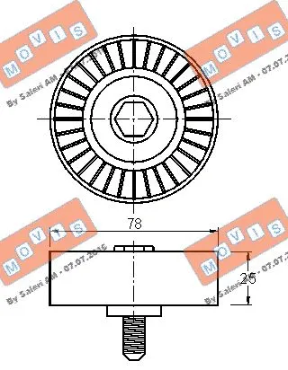 Deflection/Guide Pulley, V-ribbed belt