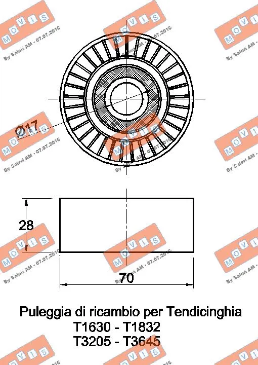 Deflection/Guide Pulley, V-ribbed belt