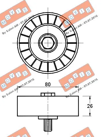 Deflection/Guide Pulley, V-ribbed belt