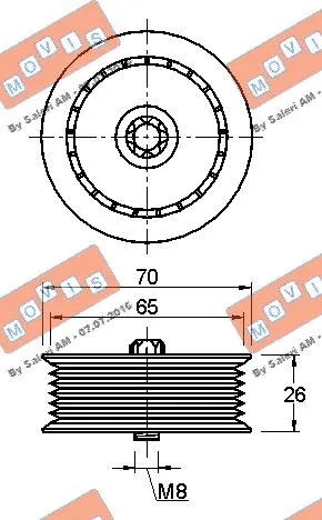 Deflection/Guide Pulley, V-ribbed belt