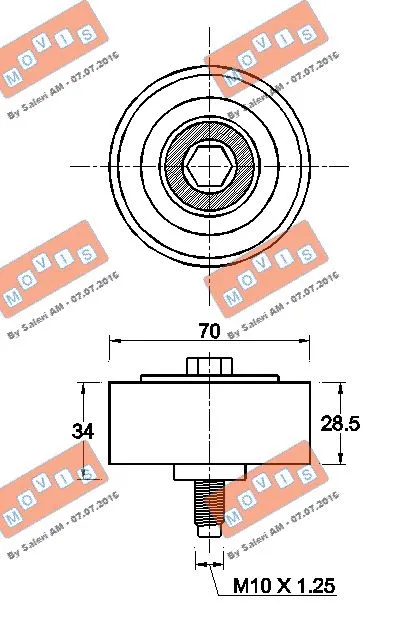Deflection/Guide Pulley, V-ribbed belt