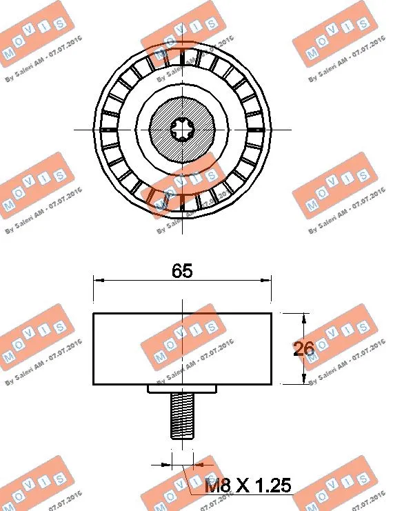 Deflection/Guide Pulley, V-ribbed belt