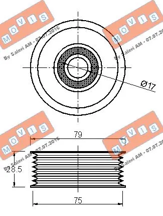 Deflection/Guide Pulley, V-ribbed belt
