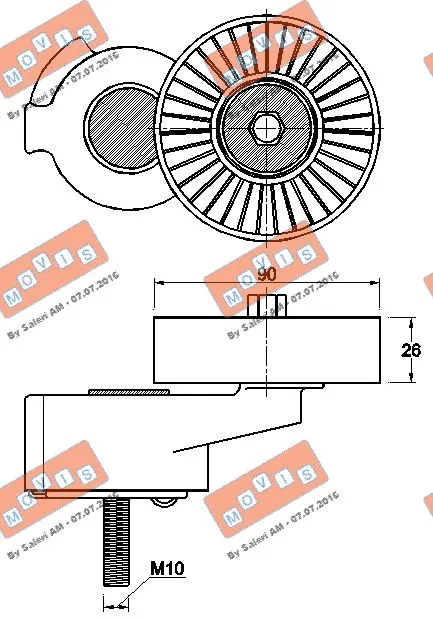 Belt Tensioner, V-ribbed belt