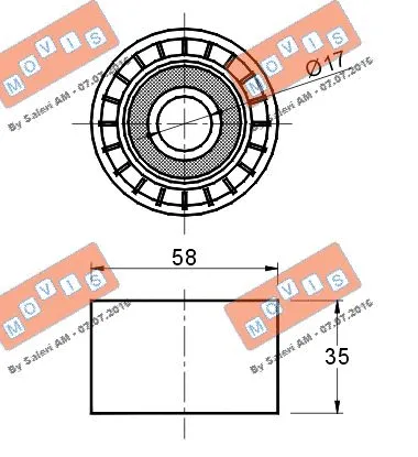 Deflection/Guide Pulley, V-ribbed belt
