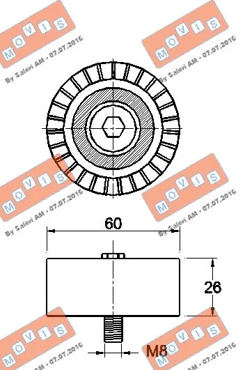 Deflection/Guide Pulley, V-ribbed belt