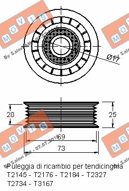 Deflection/Guide Pulley, V-ribbed belt