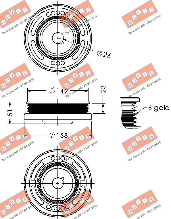 Belt Pulley, crankshaft