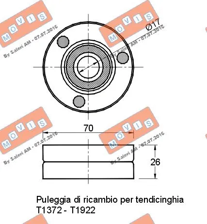 Deflection/Guide Pulley, V-ribbed belt