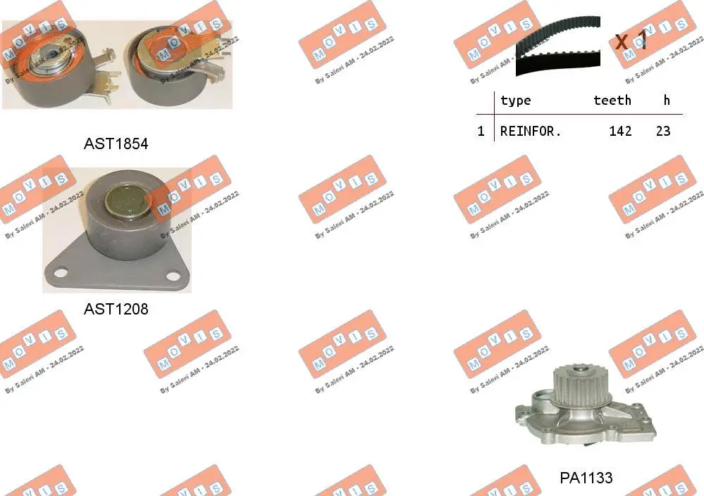 Water Pump & Timing Belt Kit (ASTK0913PA)