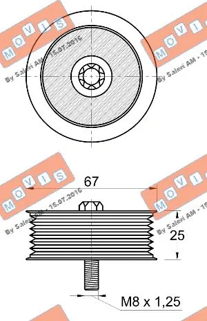 Deflection/Guide Pulley, V-ribbed belt