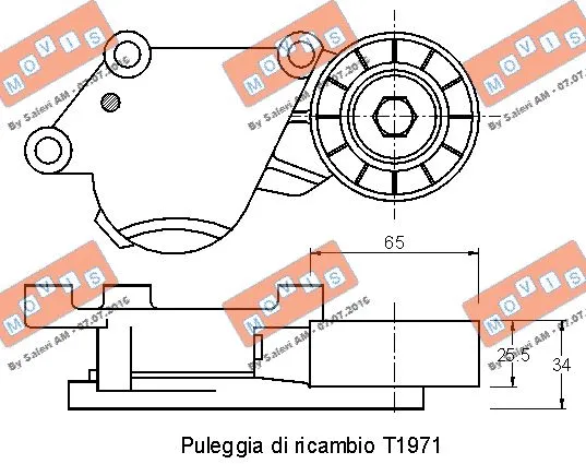 Deflection/Guide Pulley, V-ribbed belt