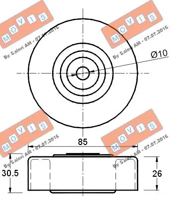 Deflection/Guide Pulley, V-ribbed belt