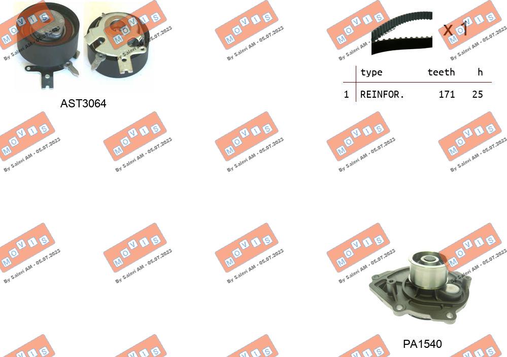 Water Pump & Timing Belt Kit (ASTK1129PA)