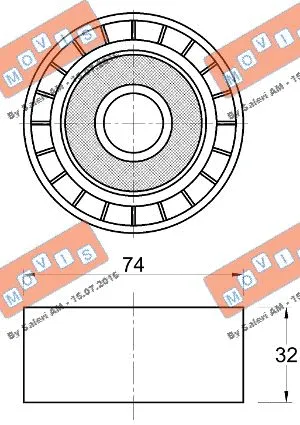 Deflection/Guide Pulley, V-ribbed belt