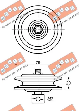 Deflection/Guide Pulley, V-ribbed belt