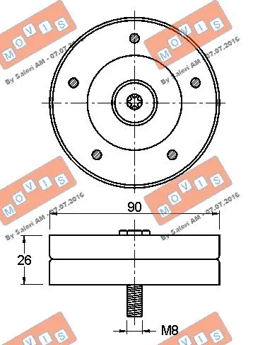 Deflection/Guide Pulley, V-ribbed belt