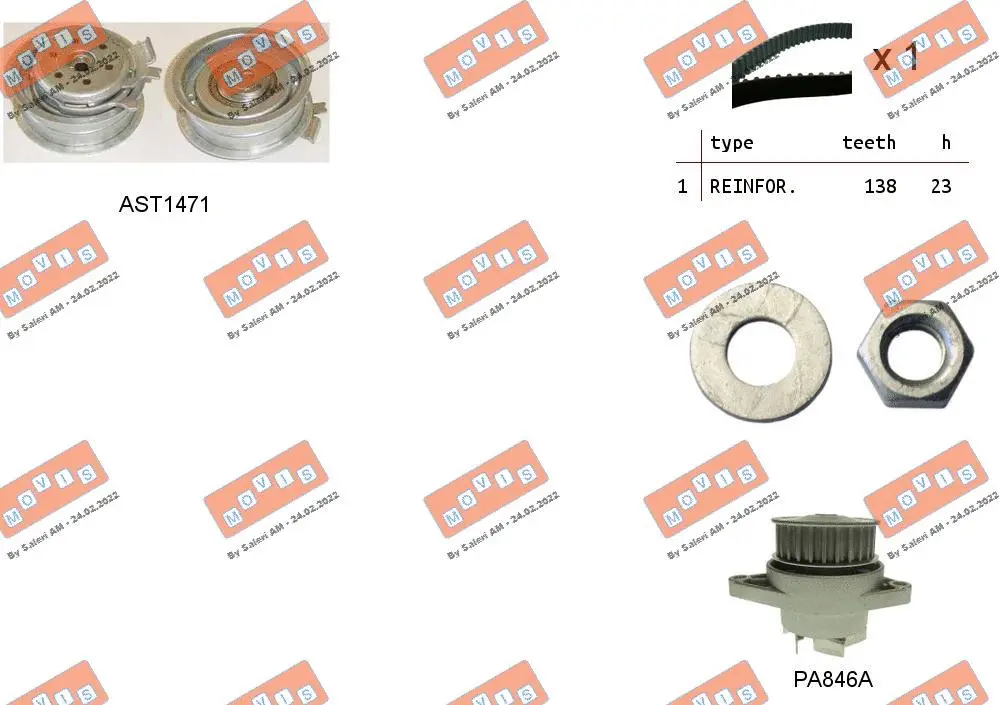 Water Pump & Timing Belt Kit (ASTK0821PA2)