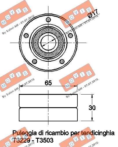 Deflection/Guide Pulley, V-ribbed belt